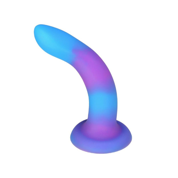 купить Светящийся в темноте фаллоимитатор ADDICTION - Rave - 8" Glow in the Dark Dildo - Blue Purple
