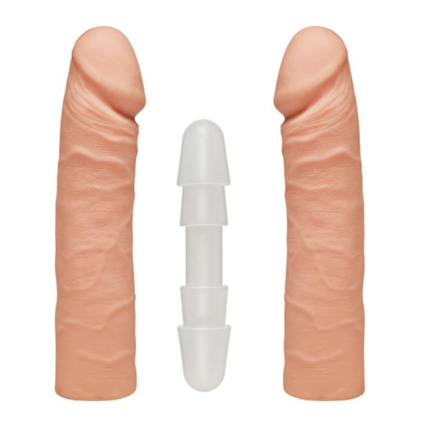 купити Фалоімітатор подвійний Doc Johnson The D - Double D - 16 Inch - ULTRASKYN, діаметр 4,4 см, Vack-U-Lo