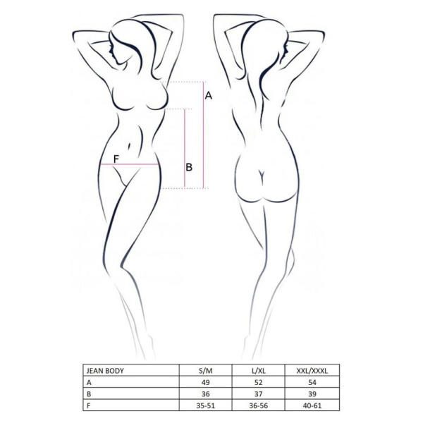купить Боди монокини под латекс JEAN BODY black L/XL - Passion