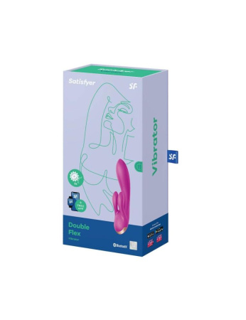 фото Смарт вибратор кролик с двойным отростком Satisfyer Double Flex Violet  || фото Смарт вібратор кролик із подвійним відростком Satisfyer Double Flex Violet 