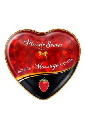 фото Массажная свеча сердечко Plaisirs Secrets Strawberry (35 мл)  || фото Масажна свічка серце Plaisirs Secrets Strawberry (35 мл) 