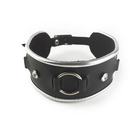 фото Ошейник из натуральной кожи со стразами и кольцом Art of Sex -  Collar Ring  || фото Ошейник из натуральной кожи со стразами и кольцом Art of Sex -  Collar Ring 