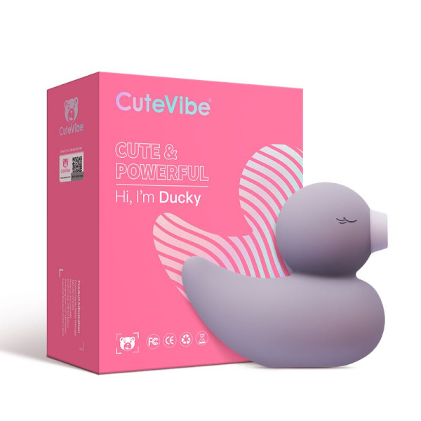 купити Вакуумний вібратор-качечка CuteVibe Ducky Grey
