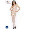фото Бодистокинг Passion BS036 white, комбинезон, лямочка через одно плечо  || фото Бодістокінг Passion BS036 white, комбінезон, лямки через одне плече 