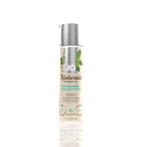 купить Массажное масло System JO - Naturals Massage Oil - Peppermint&Eucalyptus с эфирными маслами (120 мл)