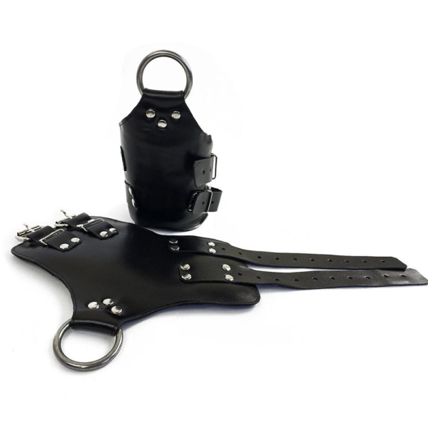 купить Манжеты для подвеса за руки Kinky Hand Cuffs For Suspension из натуральной кожи, цвет черный