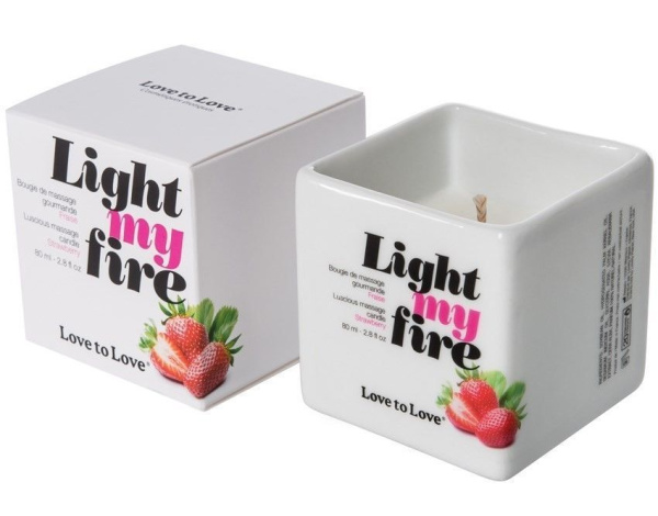 купить Массажная свеча Love To Love LIGHT MY FIRE Strawberry (80 мл) без парабенов и консервантов