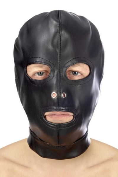 купить Капюшон для БДСМ с открытыми глазами и ртом Fetish Tentation Open mouth and eyes BDSM hood