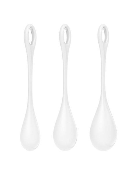 купить Набор йони бусин Satisfyer Yoni Power 1 White, диаметр 2-2,5-3см, вес 22-46-74гр