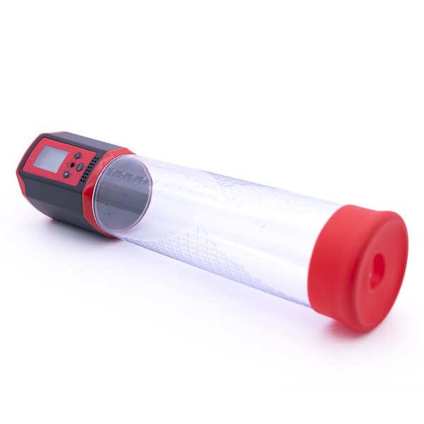 купить Автоматическая вакуумная помпа Men Powerup Passion Pump Red, LED-табло, перезаряжаемая, 8 режимов