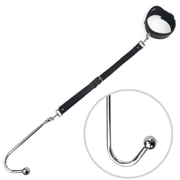 купить Анальный крюк 2 с ошейником из натуральной кожи Art of Sex - Anal hook, Черный
