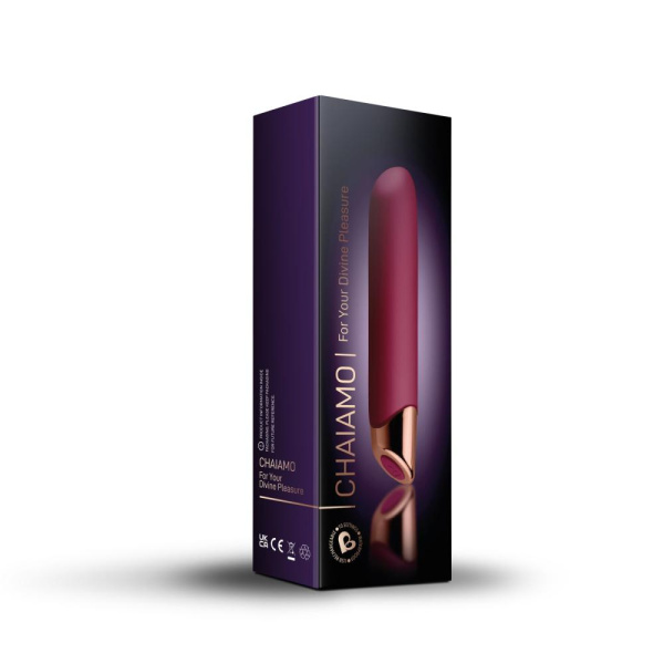 купить Мощный вибратор Rocks Off Chaiamo Burgundy, soft-touch силикон, до 3-х часов работы, водостойкий