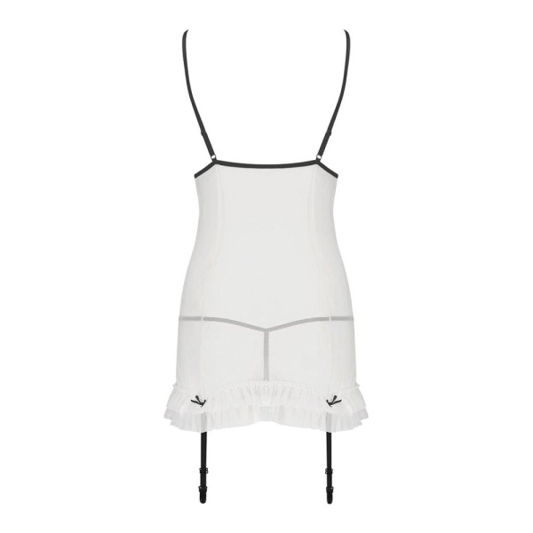 купить Сорочка прозрачная с пажами ORIHIME CHEMISE white XXL/XXXL - Passion, трусики, стрэпы