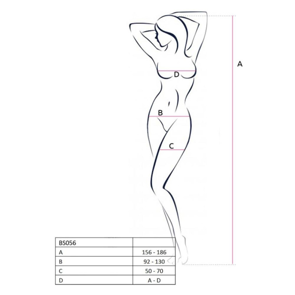 купити Бодістокінг Passion BS056 white, комбінезон, імітація панчох