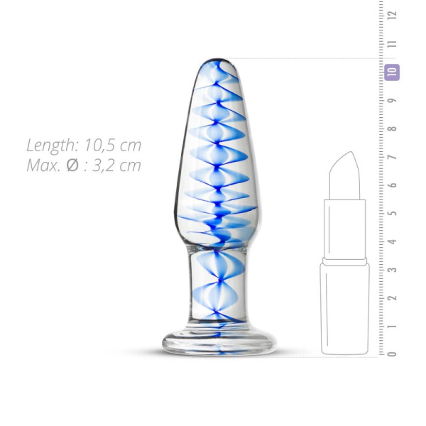 купить Стеклянная анальная пробка с внутренней спиралью Gildo Glass Buttplug No. 23