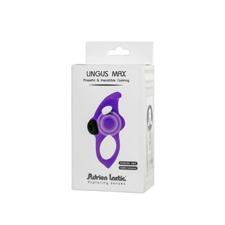 фото Эрекционное виброкольцо Adrien Lastic Lingus MAX Violet с язычком для стимуляции клитора  || фото Ерекційне віброкільце Adrien Lastic Lingus MAX Violet з язичком для стимуляції клітора 