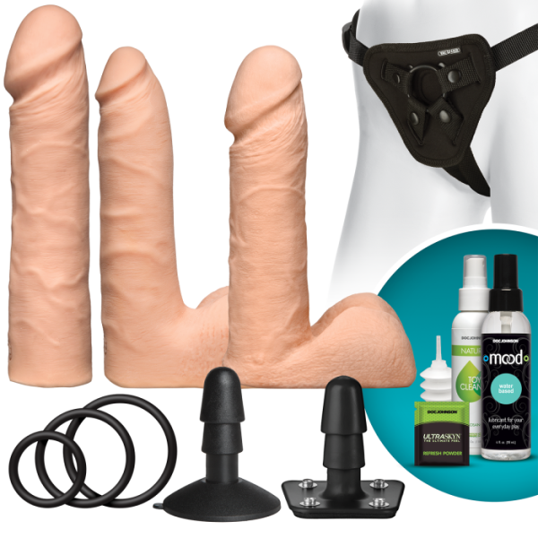 купити Набір для страпона Doc Johnson Vac-U-Lock Dual Density UltraSKYN Set, діаметр 3×4,5см