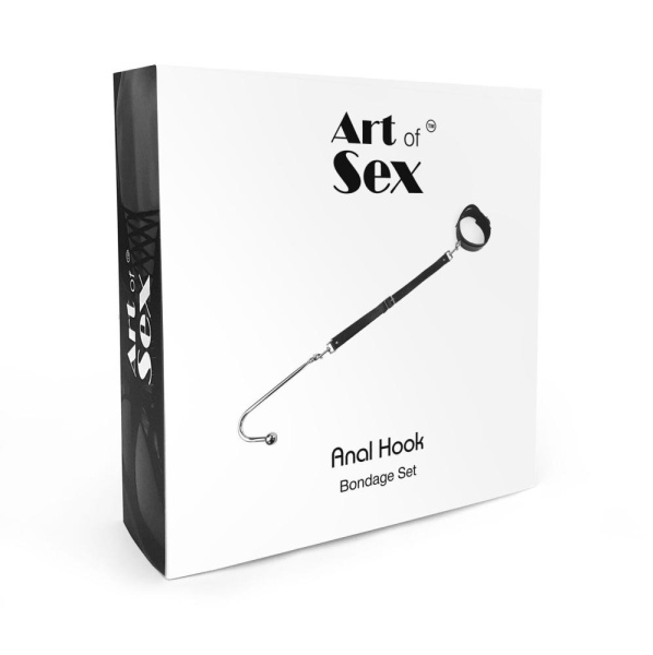 купить Анальный крюк 3 с ошейником из натуральной кожи Art of Sex - Anal hook, Черный