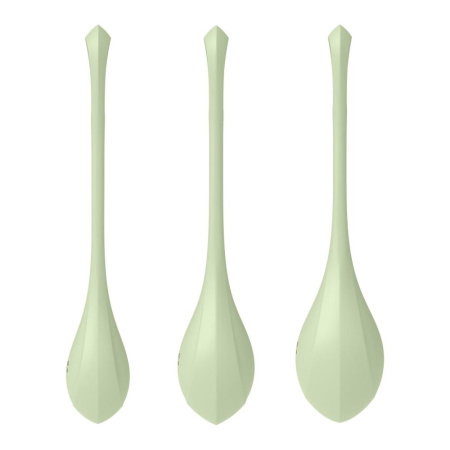 фото Набор йони бусин Satisfyer Yoni Power 2 Light Green, диаметр 2-2,5-3см, вес 22-44-73гр  || фото Набір йоні намистин Satisfyer Yoni Power 2 Light Green, диаметр 2-2,5-3см, вес 22-44-73гр 