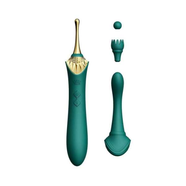 купить Вагинально-клиторальный вибратор Zalo — Bess Turquoise Green, многофункциональный с насадками
