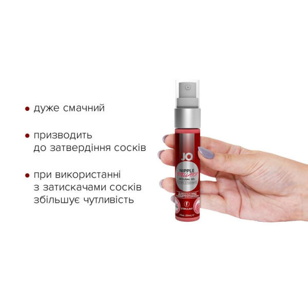 купити Гель для стимуляції сосків System JO Nipple Titillator Strawberry (30 мл), ментол та перцева м’ята