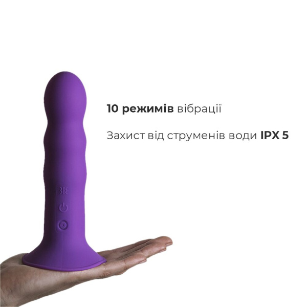 купить Дилдо с вибрацией Adrien Lastic Hitsens 3 Purple, отлично для страпона, диаметр 4см, длина 18,2см