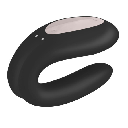 фото Смарт-вибратор для пар Satisfyer Double Joy Black с широким клиторальным стимулятором  || фото Смарт-вібратор для пар Satisfyer Double Joy Black із широким кліторальним стимулятором 