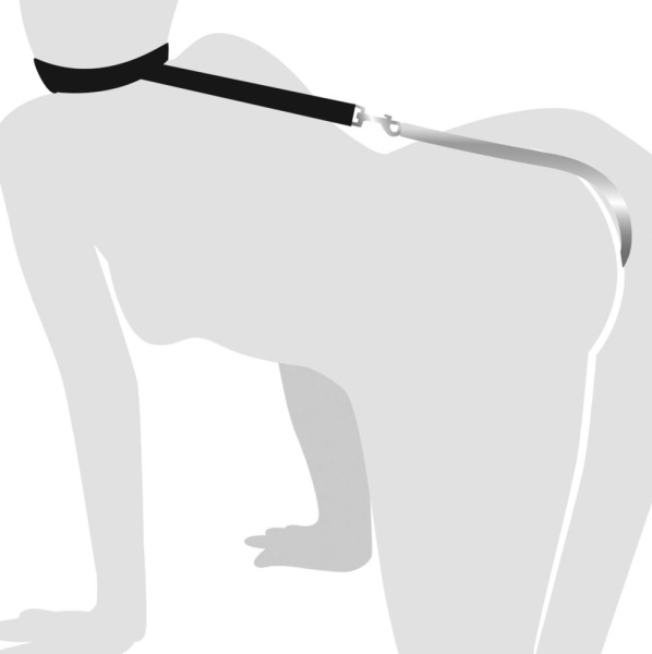 купить Анальный крюк 2 с ошейником из натуральной кожи Art of Sex - Anal hook, Черный
