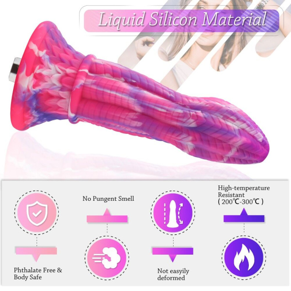 купить Фаллоимитатор для секс-машин Hismith 10.3″ Silicone Monster Dildo Series, система крепления KlicLok