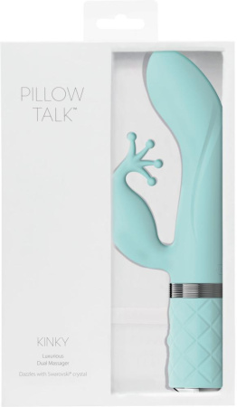 фото Роскошный вибратор-кролик Pillow Talk - Kinky Teal с кристаллом Сваровски, мощный  || фото Розкішний вібратор-кролик Pillow Talk - Kinky Teal з кристалом Сваровські, потужний 