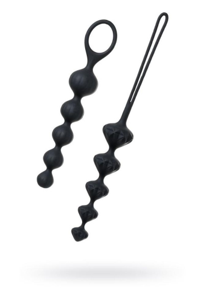 купить Набор анальных бус Satisfyer Beads Black, силикон, макс. диаметр 3,3 см и 3,5 см