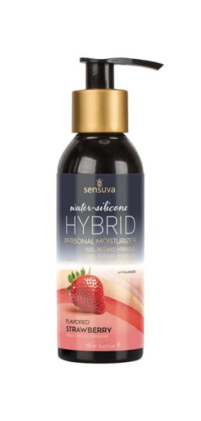 купити Мастило водно-силіконове Sensuva Hybrid Strawberry (125 мл) без цукру, можна для оральних ласк