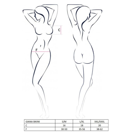 фото Комплект белья GIANA BIKINI black XXL/XXXL - Passion: полупрозрачные лиф и трусики с бантиками  || фото Комплект білизни GIANA BIKINI black XXL/XXXL - Passion: напівпрозорі ліф і трусики з бантиками 