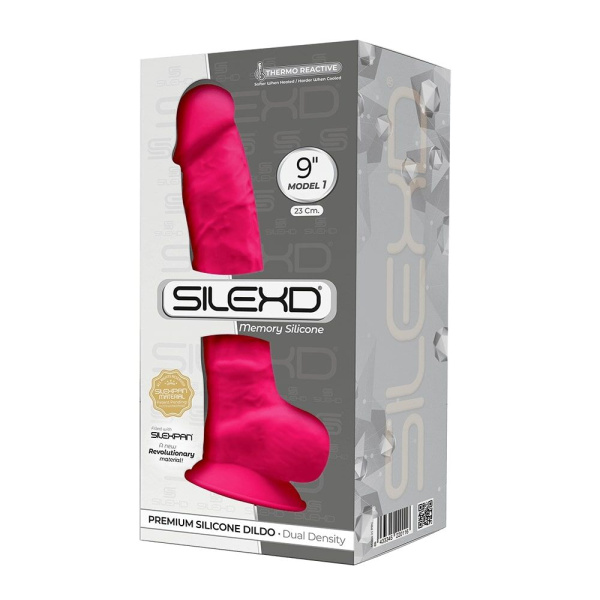 купить Фаллоимитатор SilexD Tomas Pink (MODEL 1 size 9in), двухслойный, силикон+Silexpan, диаметр 4,9см