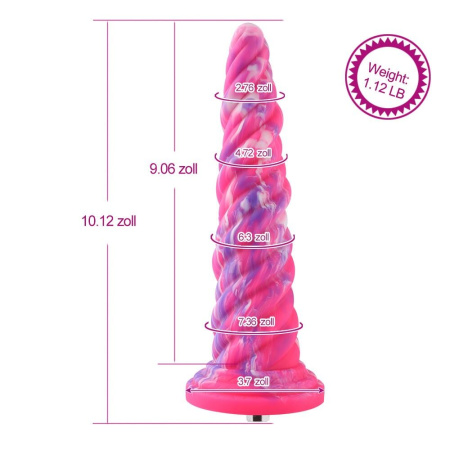 фото Фантазийный фаллоимитатор 10.12″ для секс-машин Hismith Silicone Dildo rose Monster Series  || фото Фантазійний фалоімітатор 10.12″ для секс-машин Hismith Silicone Dildo rose Monster Series, система K 