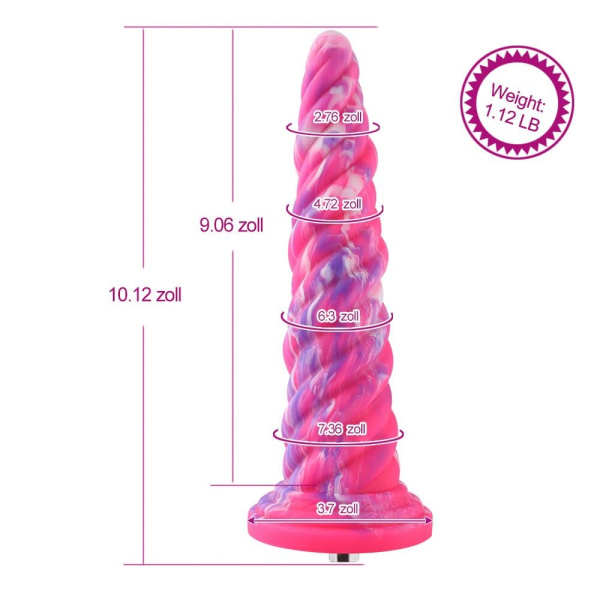 купить Фантазийный фаллоимитатор 10.12″ для секс-машин Hismith Silicone Dildo rose Monster Series