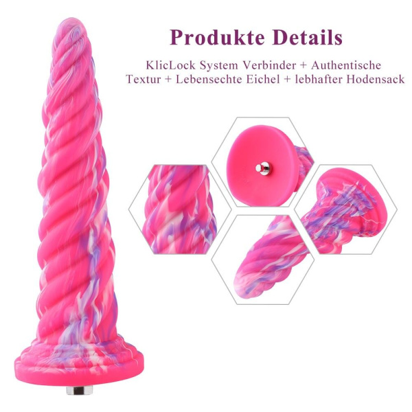 купить Фантазийный фаллоимитатор 10.12″ для секс-машин Hismith Silicone Dildo rose Monster Series