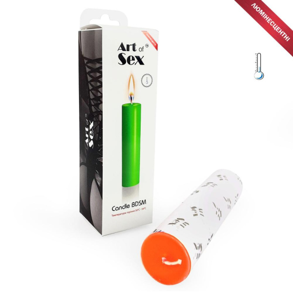 купить Оранжевая свеча восковая Art of Sex size M 15 см низкотемпературная, люминесцентная