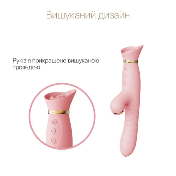 купити Пульсатор-вібратор із вакуумною стимуляцією клітора Zalo - ROSE Thruster Strawberry Pink