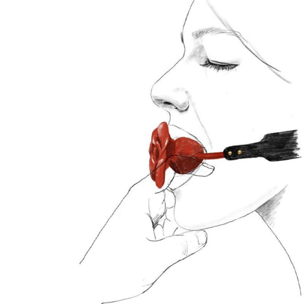 купить Роскошный кляп в виде розы Zalo - Rose Ball Gag, двойное использование