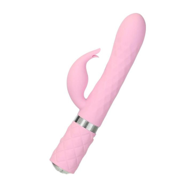 купить Роскошный кролик с ротацией и вибрацией Pillow Talk Lively, Pink, кристалл Сваровски, тройной отрост