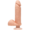 фото Фаллоимитатор Doc Johnson The D - Perfect D - Vibrating 8 Inch With Balls - ULTRASKYN, диаметр 5,1см
