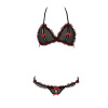 фото Комплект белья GIANA BIKINI black XXL/XXXL - Passion: полупрозрачные лиф и трусики с бантиками  || фото Комплект білизни GIANA BIKINI black XXL/XXXL - Passion: напівпрозорі ліф і трусики з бантиками 