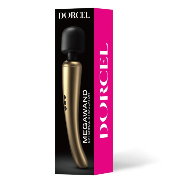 купить Мощный вибромассажер Dorcel MEGAWAND Gold водонепроницаемый, перезаряжаемый, 160 режимов