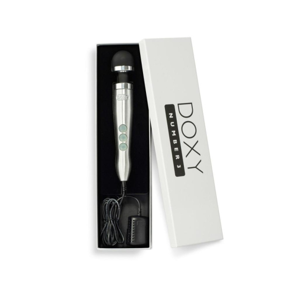 купить Вибромассажер DOXY Number 3 Silver, очень мощный, питание 220В, металлический корпус