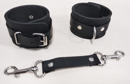 фото Наручники Feral Feelings - Hand Restraints, натуральная кожа, черные  || фото Наручники Feral Feelings - Hand Restraints, натуральна шкіра, чорні 