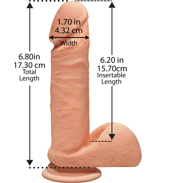купить Фаллоимитатор Doc Johnson The D - Perfect D - 7 Inch With Balls - ULTRASKYN, диаметр 4,5