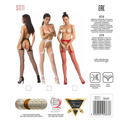 фото Эротические колготки-бодистокинг Passion S011 red, имитация чулок в крупную сетку и пояса  || фото Еротичні колготки-бодістокінг Passion S011 red, імітація панчох у велику сітку та пояса 
