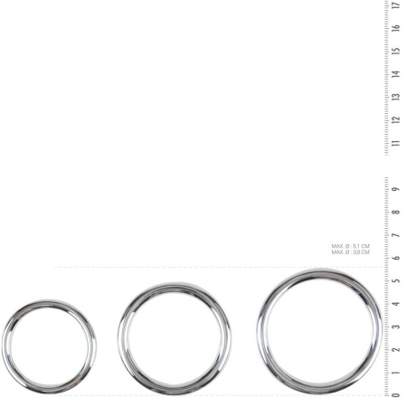 фото Набор металлических эрекционных колец Sinner Gear Unbendable - Cock/Ball Ring & Glans Ring Set  || фото Набір ерекційних кілець Sinner Gear Unbendable – Cock/Ball Ring & Glans Ring Set 