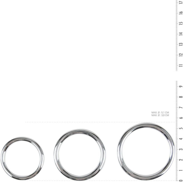 купить Набор металлических эрекционных колец Sinner Gear Unbendable - Cock/Ball Ring & Glans Ring Set